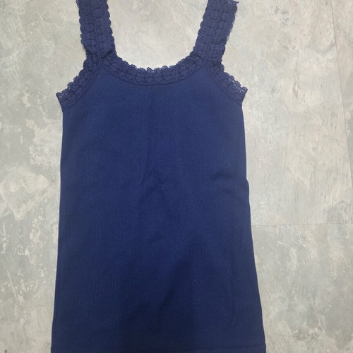 Black and blue lace tank top like new, size XS