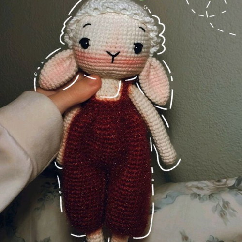 Little Mochi handmade knitted lamb teddy new