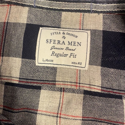Sfera Men checked shirt Large like new, grey and blue