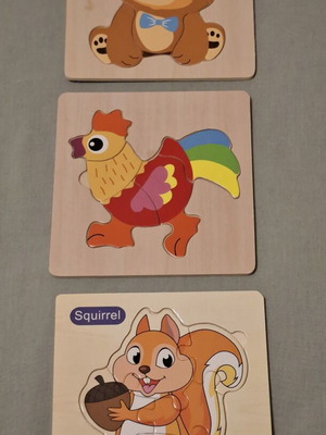 Set of 3 animal puzzles