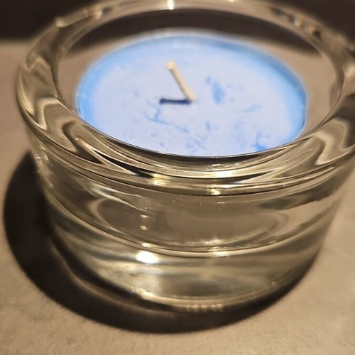 Set of 3 vintage solid glass candle holders