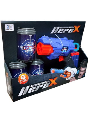 Toy Gun Set with 8 Foam Darts and 3 Targets New
