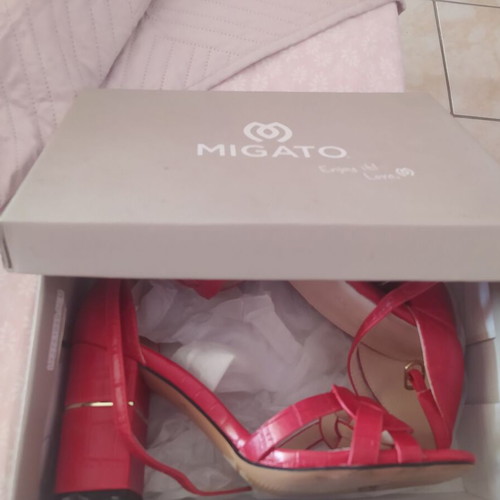 Migato red high-heeled sandals like new, size 37