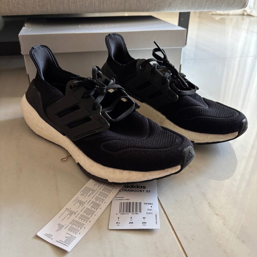 Adidas Ultra Boost athletic shoes, black, size 42