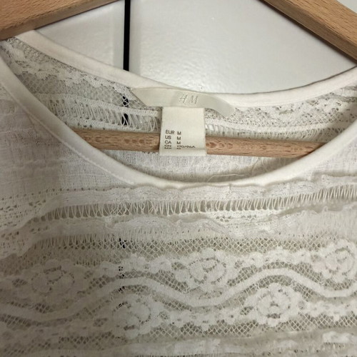 H&M lace blouse size M used, white