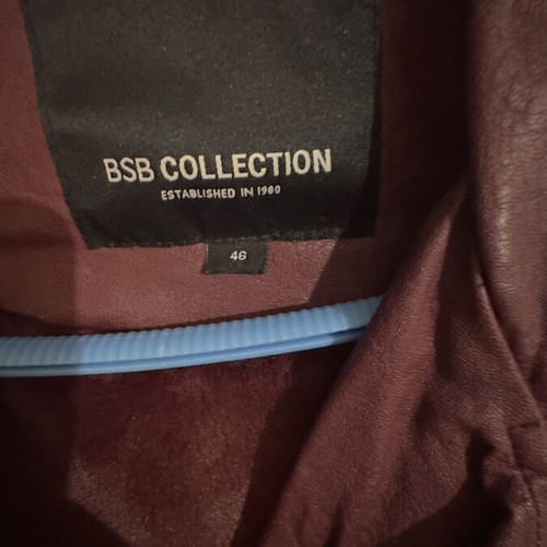 BSB Women's Leather Jacket used, burgundy, size 46 with inner fur