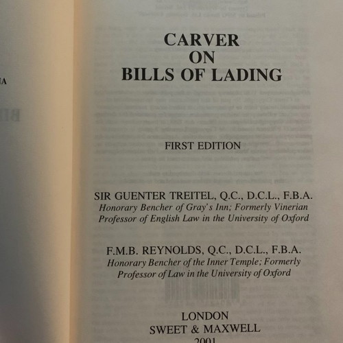 Carver on Bills of Lading professional book new
