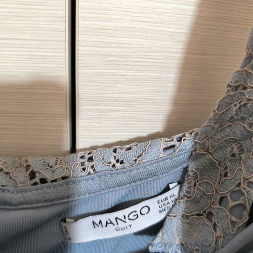 Mango maxi lace dress XL new, baby blue