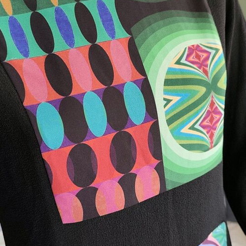 Desigual dress new, size medium, black with colorful patterns