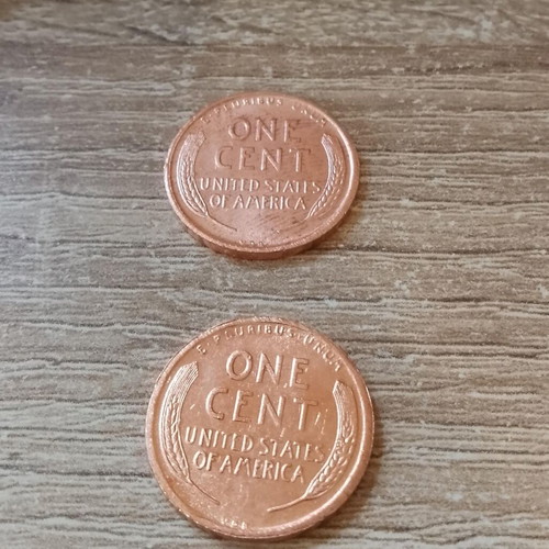 USA One Cent 1909 Lincoln (S) (VDB) replica coin used, set of 2