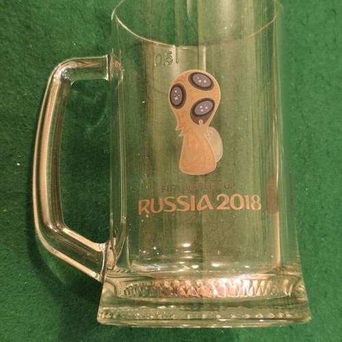 Russia 2018 FIFA World Cup glass beer mug, official licensed product