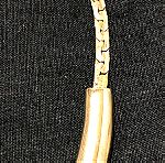  Κολιέ με σχέδιο άπειρο με  στρασάκια και αλυσίδα μεταλλικό χρώμα χρυσό