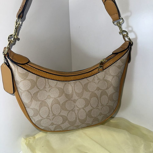 Coach Aria Shoulder Bag Khaki Saddle new