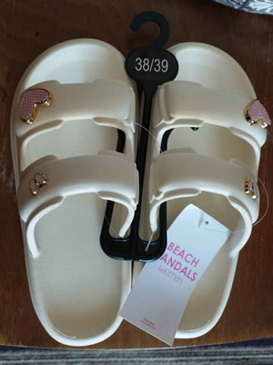 Women's slippers, white, size 38/39