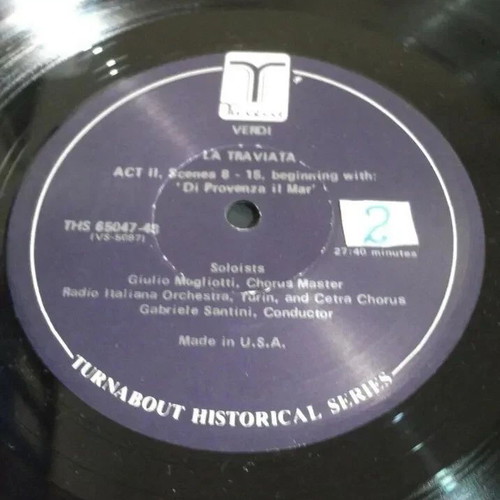 Maria Callas Verdi La Traviata 2 LP set used, classical