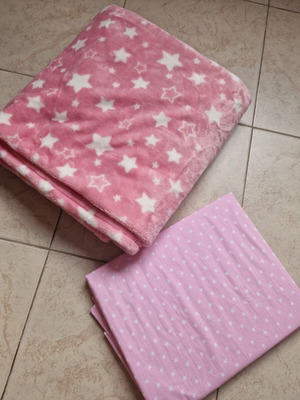 Set blanket, sheet, and pillowcase new, 100x140 cm blanket