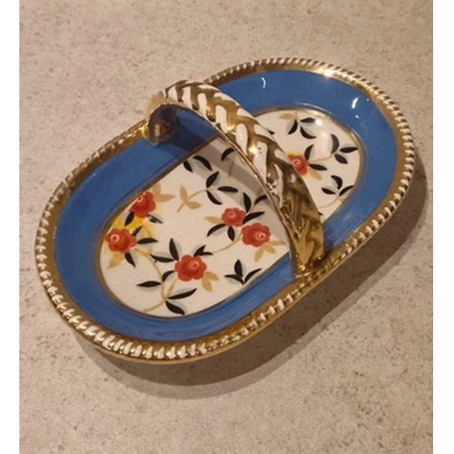 Boch Decor 5161 oval ceramic bowl by Raymond Chevallier, c. 1950