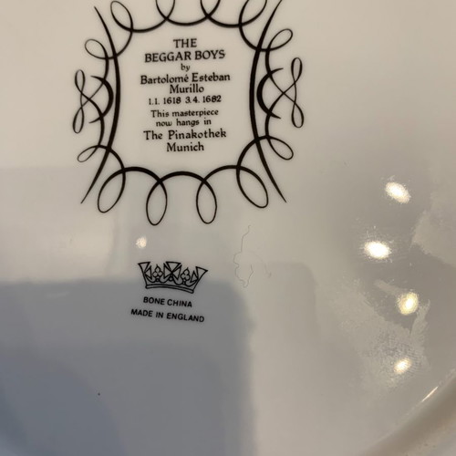 Decorative plate 27 cm Bone China porcelain England with Murillo painting