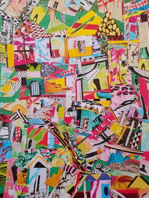 Modern art collage print 17x29 on high-quality paper, new