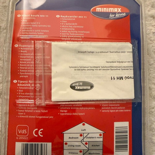 Smoke detector MH11 new with 9V battery included