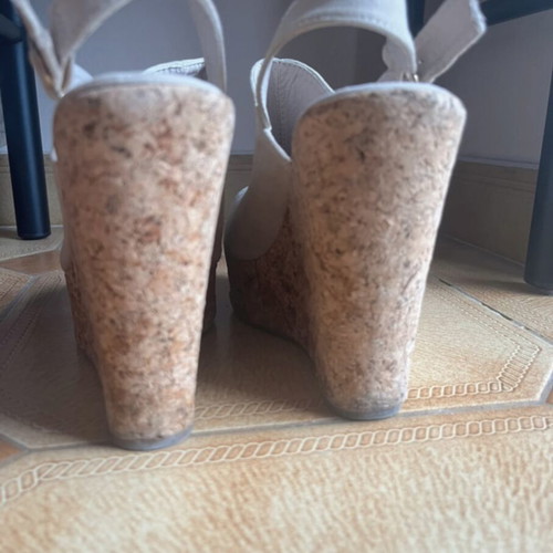 Tulipano platform shoes used, beige, size 40