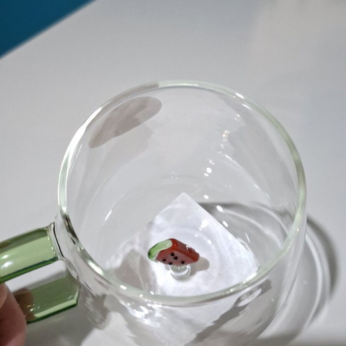 Glass mug with 3D watermelon design, 350 ml