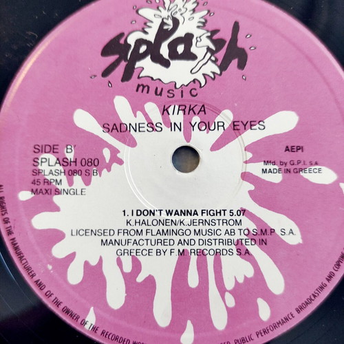 Kirka Sadness In Your Eyes 12'' Vinyl Maxi Single used, pop