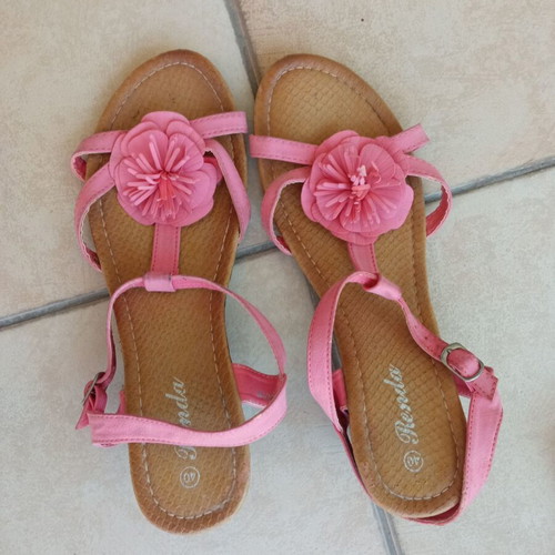 Women's sandals like new, size 40, white and pink