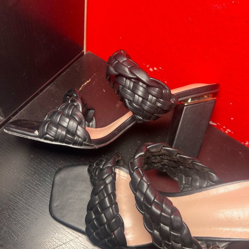 Black mules size 39, 10cm heel, like new