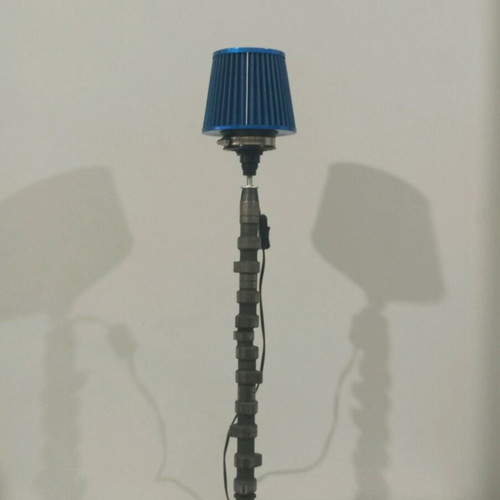 Handmade floor lamp from camshaft and car clutch plate new