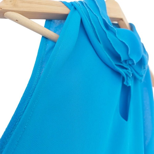 Naracamicie Italian Blue Blouse L/XL like new with Elegant Collar