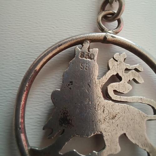 Silver Pendant 830 Ethiopian Empire Lion of Judah like new