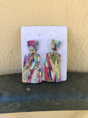 Polymer clay earrings stud new, handmade