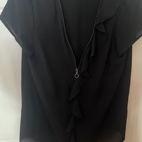 Sisley women's blouse with zipper like new, black, size M