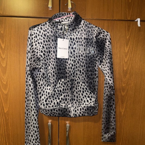 Juicy Couture Grey Leopard Velvet Set New XS Size