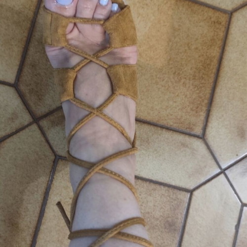 Lady Glory espadrille platform sandals size 36 like new, camel