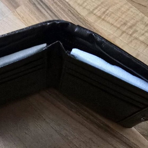 Small men's wallet new, genuine leather, black