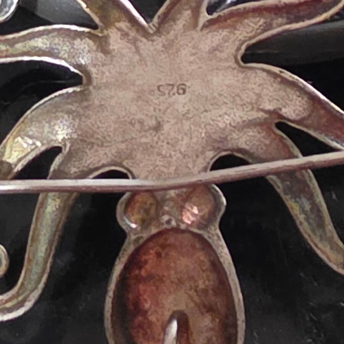 Greek Octopus Silver Brooch 925 used, 10g