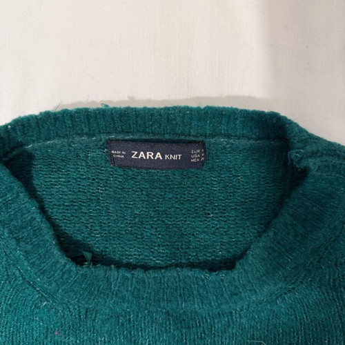 Zara knitted sweater used, dark green, size Medium