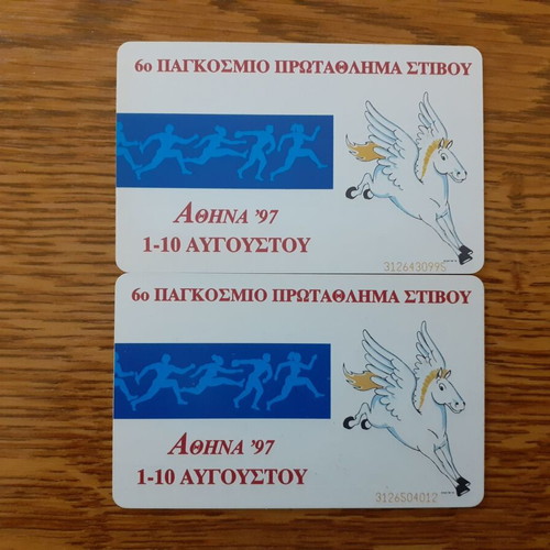 Phone cards The IAAF World Championships Athens '97 pack of 2