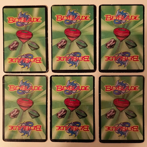 BeyBlade vintage cards and stickers used, pack of 6 cards & 8 stickers