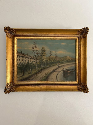 Vintage acrylic painting on canvas, like new