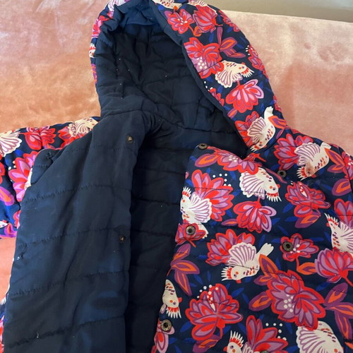 Girls' reversible jacket 4-5 years like new, blue multicolor