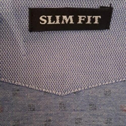 Americanino men's shirt slim fit, size XXL, like new, blue geometric pattern