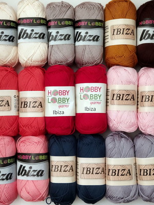 Ibiza Cotton Mercerized Yarn new, 100% cotton for knitting and crafts