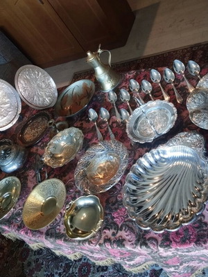 Old metal decorative vessels used, made of copper and bronze