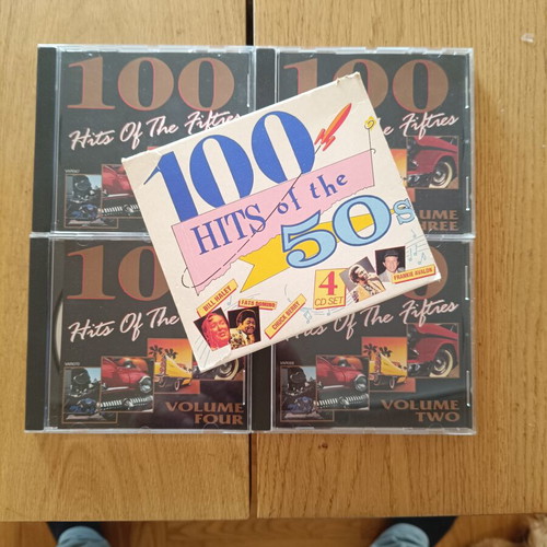 100 Hits of the 50s Rock CD set used, 4 discs