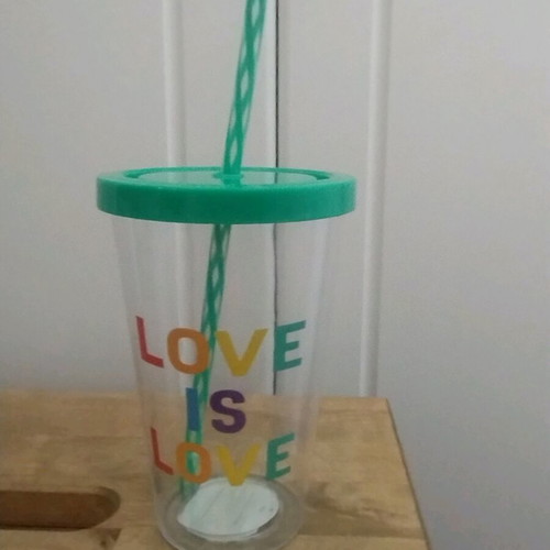 Reusable "Love is Love" Cup with Straw and Lid
