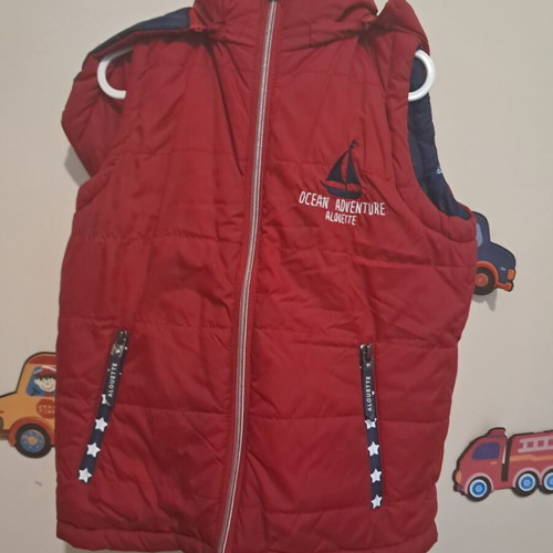 Alouette Reversible Sleeveless Jacket for Age 7, Like New, Red