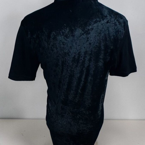 Men's Black Polo Shirt in Crushed Velvet Like New